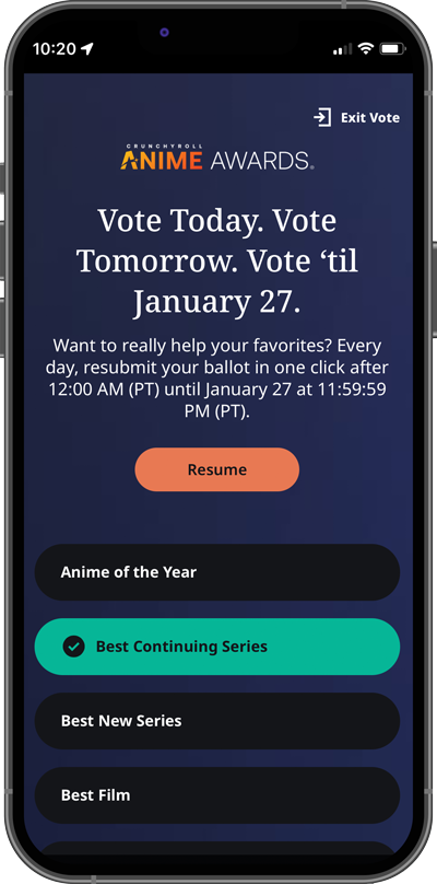 Crunchyroll Voting